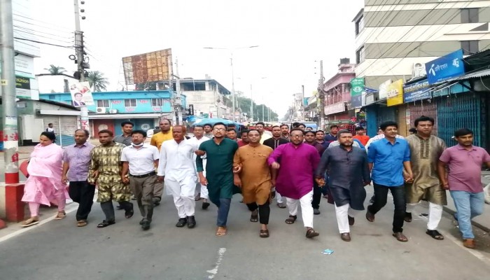 ঠাকুরগাঁওয়ে আওয়ামী স্বেচ্ছাসেবক লীগের বিক্ষোভ মিছিল ও সমাবেশ