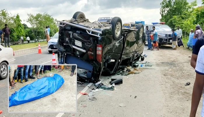 ভাঙ্গা এক্সপ্রেসওয়েতে মাইক্রোবাস উল্টে বৃদ্ধ নিহত