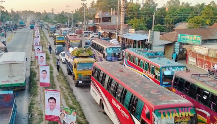 বঙ্গবন্ধু সেতু মহাসড়কে ২৫ কিমি যানজট