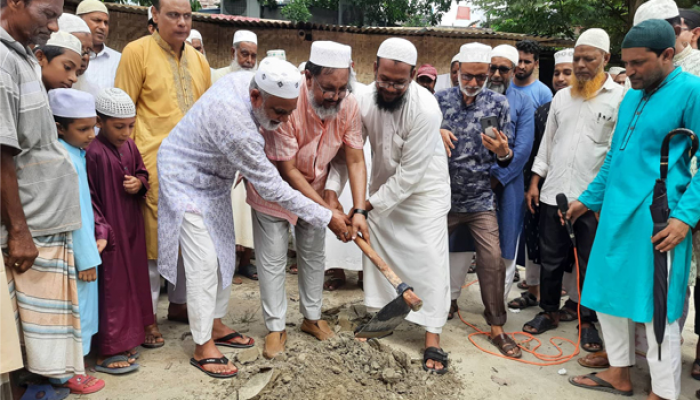 রাজশাহী নগরীতে বাইতুল আমিন জামে মসজিদের ভিত্তি প্রস্থর স্থাপন