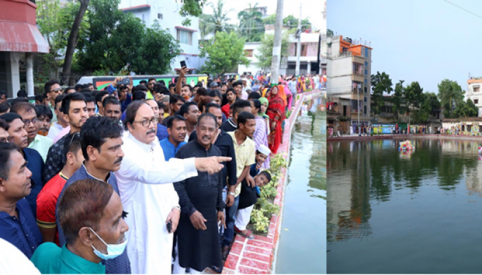 পরিদর্শনে রাসিক মেয়র, সংরক্ষণ ও উন্নয়নে দৃষ্টিনন্দন হয়েছে নগরীর কালিপুকুর