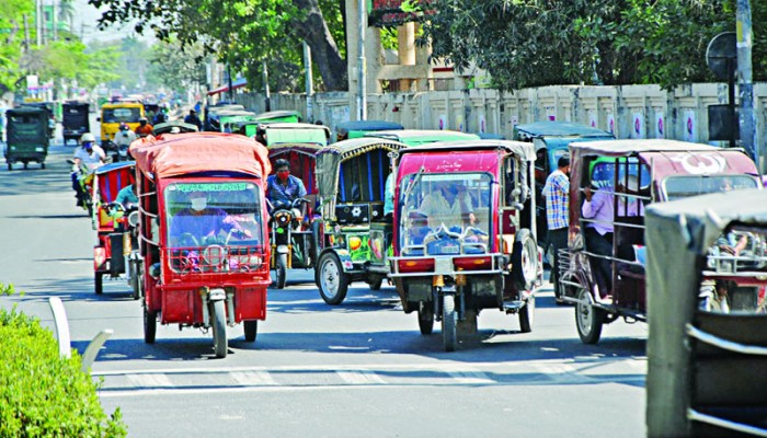 রাজশাহীতে  অটোরিকশা চলাচল বন্ধের ডাক