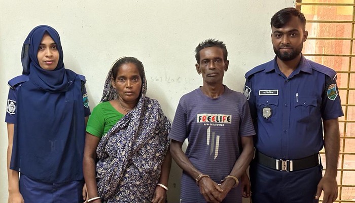 মান্দায় প্রায় দেড় কেজি গাঁজাসহ স্বামী-স্ত্রী আটক