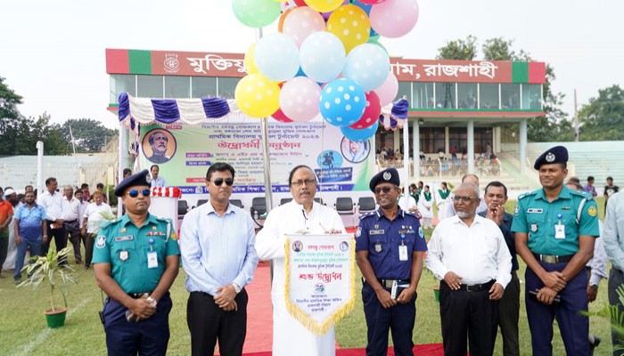 রাজশাহীতে বঙ্গবন্ধু ও বঙ্গমাতা গোল্ডকাপ প্রাথমিক বিদ্যালয় ফুটবল টুর্নামেন্টের উদ্বোধন