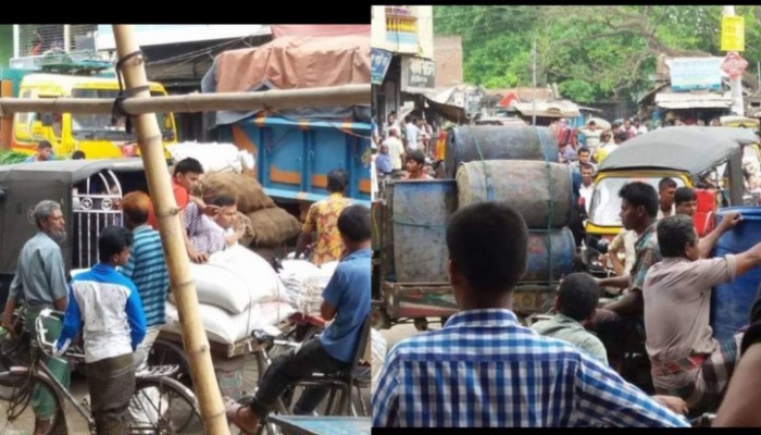 শৈলকুপার পৌরসভা এলাকায় তীব্র যানজট! ভোগান্তিতে সাধারণ জনগণ