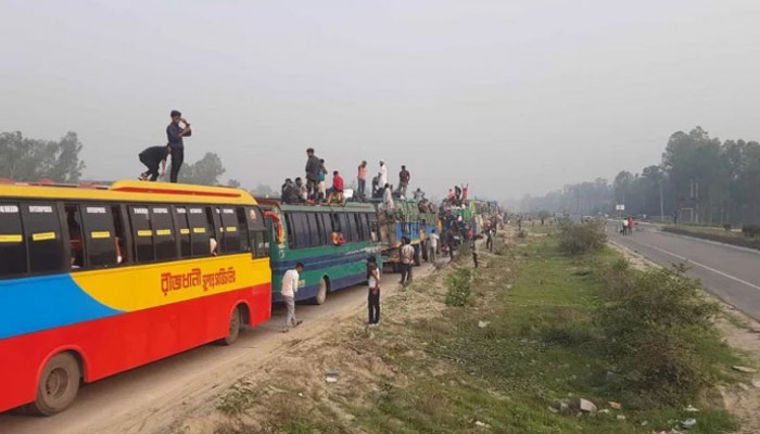 বঙ্গবন্ধু সেতু মহাসড়কে ১৩ কিমি যানজট