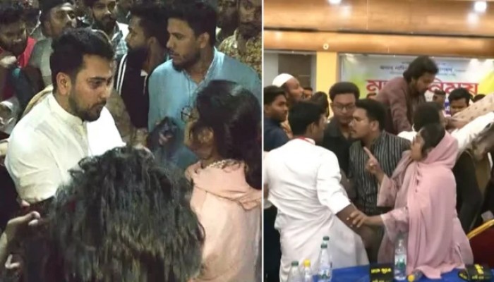 বরিশালে নাহিদের সামনেই এনসিপির কর্মীদের হাতাহাতি
