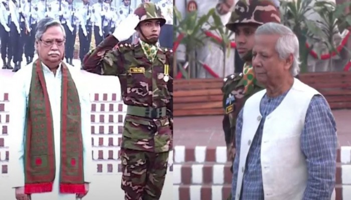 জাতীয় স্মৃতিসৌধে রাষ্ট্রপতি ও প্রধান উপদেষ্টার শ্রদ্ধা