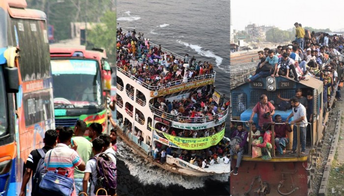 স্বস্তির ঈদযাত্রা: সড়ক-নৌ-রেলপথে নেই দুর্ভোগ