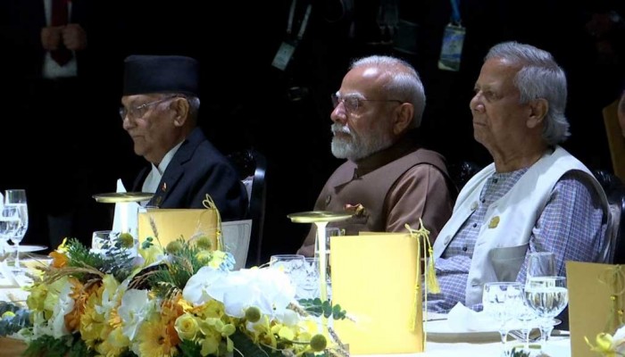 বিমসটেক সম্মেলনের নৈশভোজে ইউনূস ও মোদী পাশাপাশি