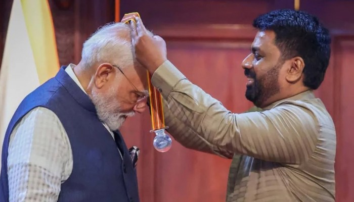 শ্রীলঙ্কার সর্বোচ্চ বেসামরিক পদকে ভূষিত হলেন মোদি