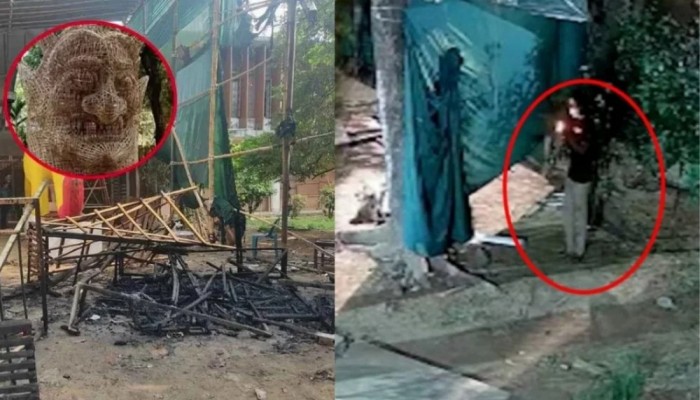 ‘ফ্যাসিবাদের মুখাকৃতিতে’ আগুন দেওয়া ব্যক্তি শনাক্ত, জানা গেল নাম