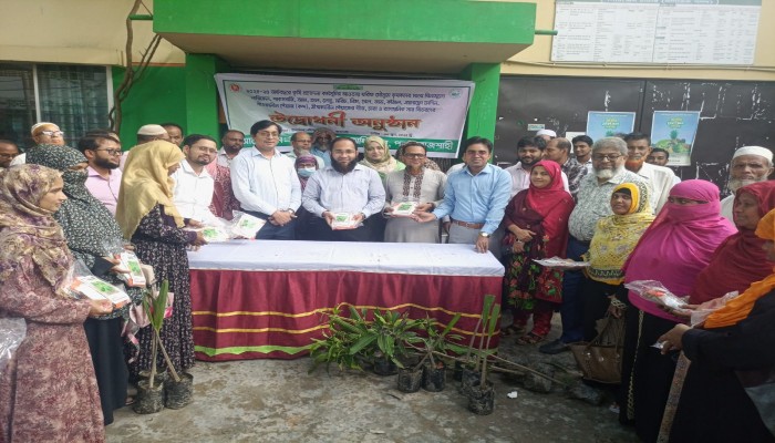রাজশাহীর পবায় কৃষকদের মাঝে বিনামূল্যে বীজ-সার ও চারা বিতরণ