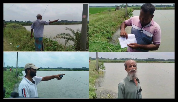 রাজশাহীর পবায় কৃষকের ভিটা দখল করে পুকুর খনন অভিযোগ মিনারুল-রাজুর বিরুদ্ধে