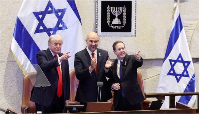 ইসরায়েলের পার্লামেন্টে ট্রাম্পের ভাষণে বাধা, ফিলিস্তিনকে স্বীকৃতির দাবি