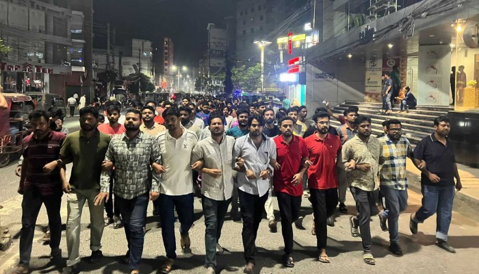 জুবায়েদ হত্যার প্রতিবাদে রাজশাহীতে ছাত্রদলের বিক্ষোভ মিছিল