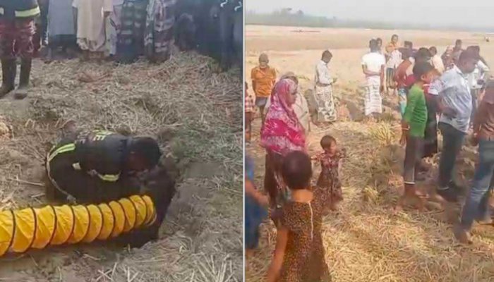 রাজশাহীতে নলকূপের গর্তে পড়ে যাওয়া  শিশু সাজিদ উদ্ধার