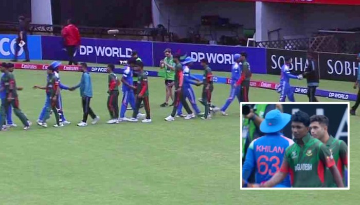 টসে উপেক্ষিত, ম্যাচ শেষে হাত মেলালেন বাংলাদেশ-ভারতের ক্রিকেটাররা