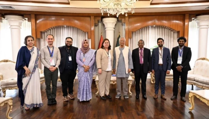 নির্বাচন পর্যবেক্ষণে প্রধান উপদেষ্টার সঙ্গে আনফ্রেল প্রতিনিধিদলের সাক্ষাৎ