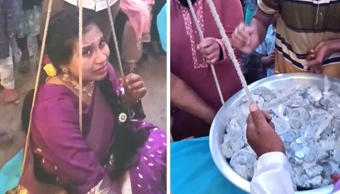 বিয়েবাড়ির আমেজে নাতনির ওজনে কয়েন উপহার দিলেন নানা