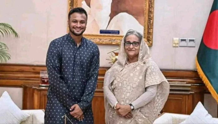 শেখ হাসিনার সঙ্গে সংবাদ সম্মেলনে থাকছেন সাকিব আল হাসান