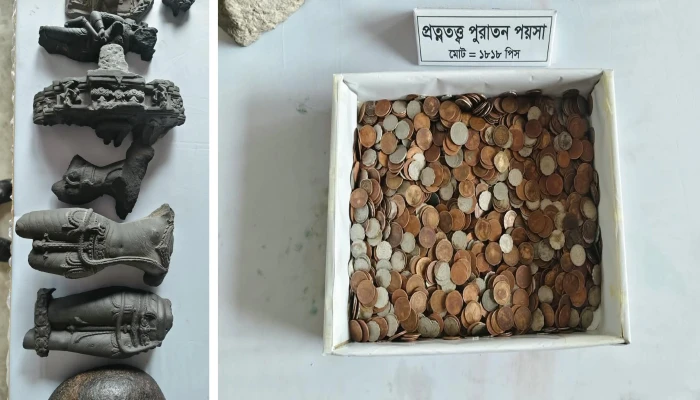 রাজশাহীতে উদ্ধার ২৬ কষ্টিপাথরের মূর্তি ও ১,৮১৮ মুদ্রা জাতীয় জাদুঘরে হস্তান্তর