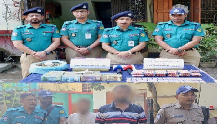 রাজশাহীতে ১১ লাখ টাকা ও বিপুল পরিমাণ মাদকসহ ২ মাদক কারবারি গ্রেপ্তার